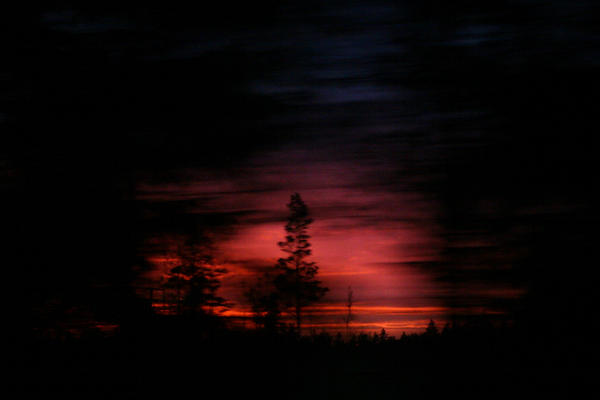 Sunset from train