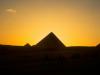 Pyramids in sunset
