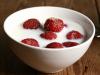 Strawberries with milk