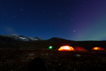<b>Tält om natten</b><br>Vårt lilla läger med sylmassivet i bakgrunden<br>Tagen 22:02 den 17 september 2011 av Karl-Petter Åkesson